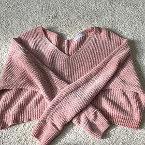 OVERSIZED CROPPED PINK SWEATER